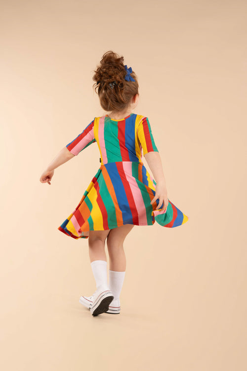 Rock Your Kid Rainbow Stripes Mabel Dress