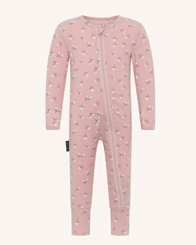 Tiny Tribe Sweet Flowers Zip Romper