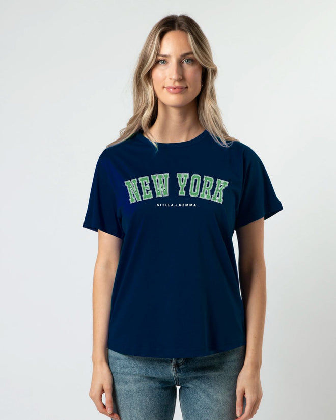 Stella and Gemma Ace New York Navy T Shirt