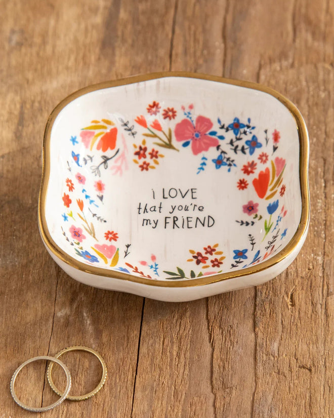 Antiqued Trinket Dish My Friend