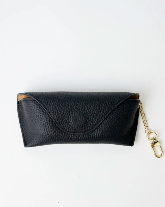 Stella and Gemma Keychain Leather Sunglass Case Black
