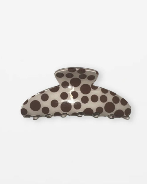Stella and Gemma Hair Claw Cream Big Brown Dots