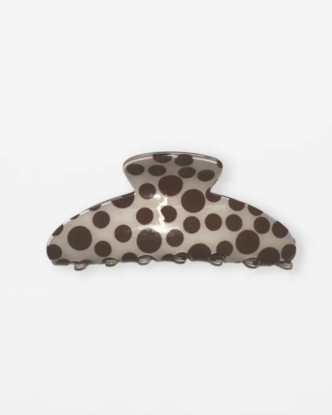 Stella and Gemma Hair Claw Cream Big Brown Dots