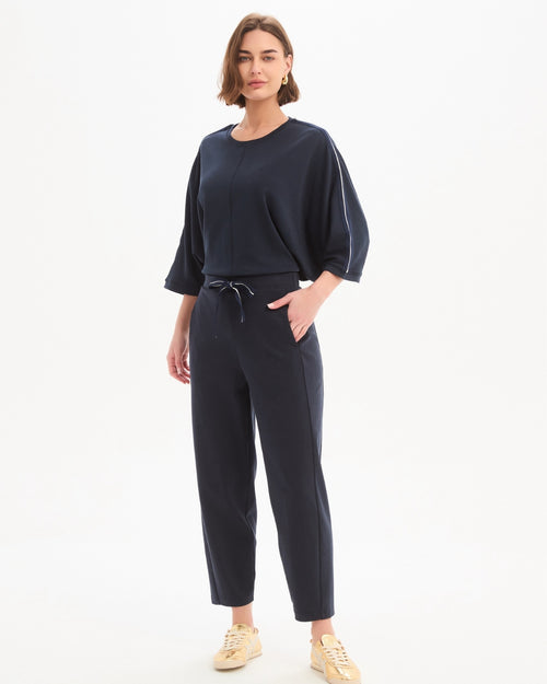 Tirelli Barrell Leg Lounge Pant Navy Navy Stripe Winter Weight