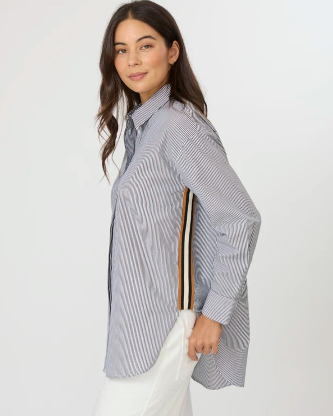 PREORDER - Stella and Gemma Casino Shirt Black White Stripe DUE AUGUST