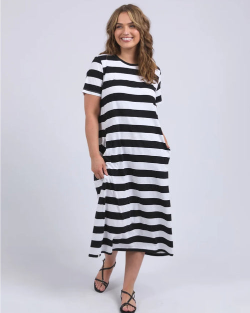 Elm Adria Dress Black Stripe