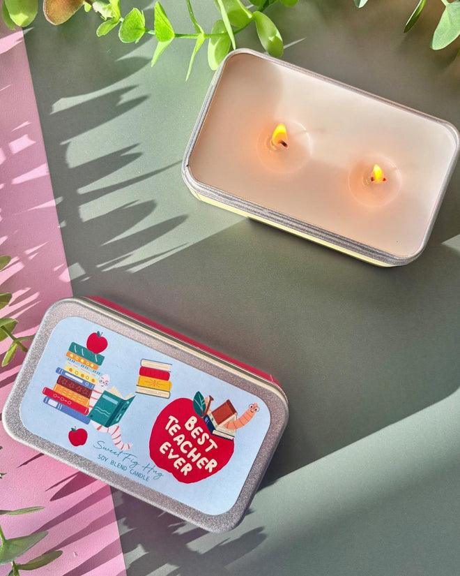 Best Teacher Candle Tin Sweet Fig