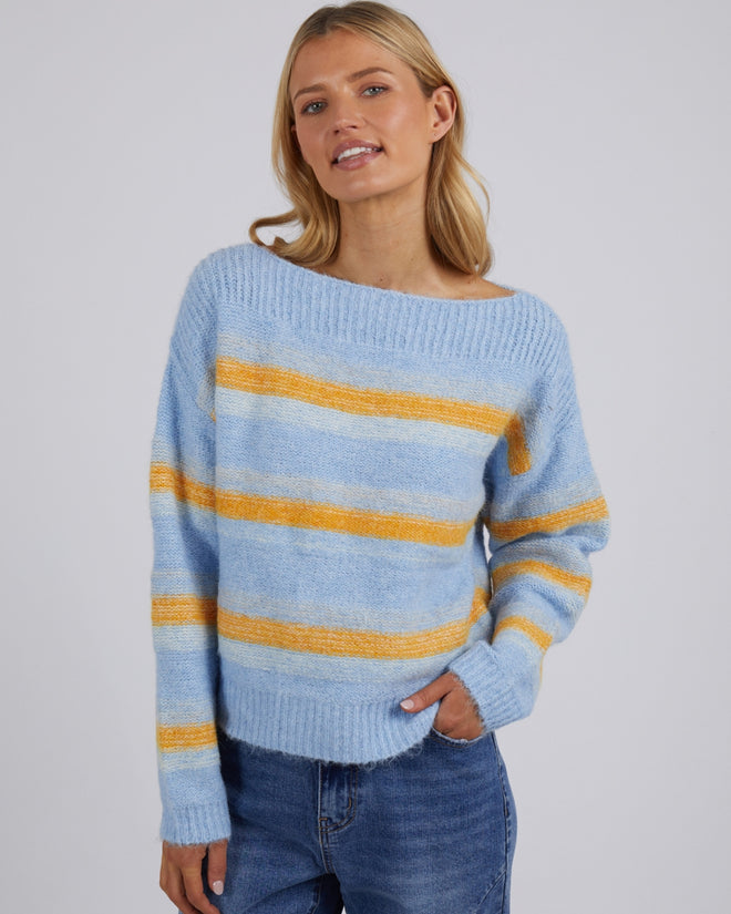 Foxwood Stella Knit Cornflower Blue Stripe