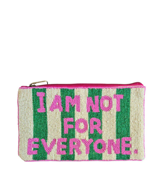 Beaded Purse I Am Not For Everyone Green Pink
