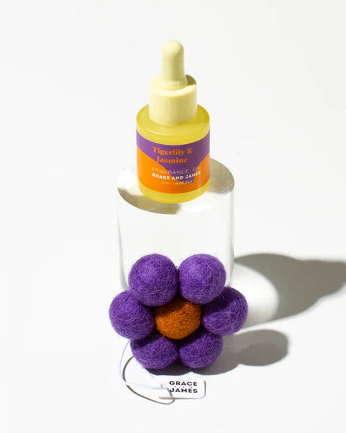 Grace and James Felt Flower Air Freshener Tigerlily & Jasmine