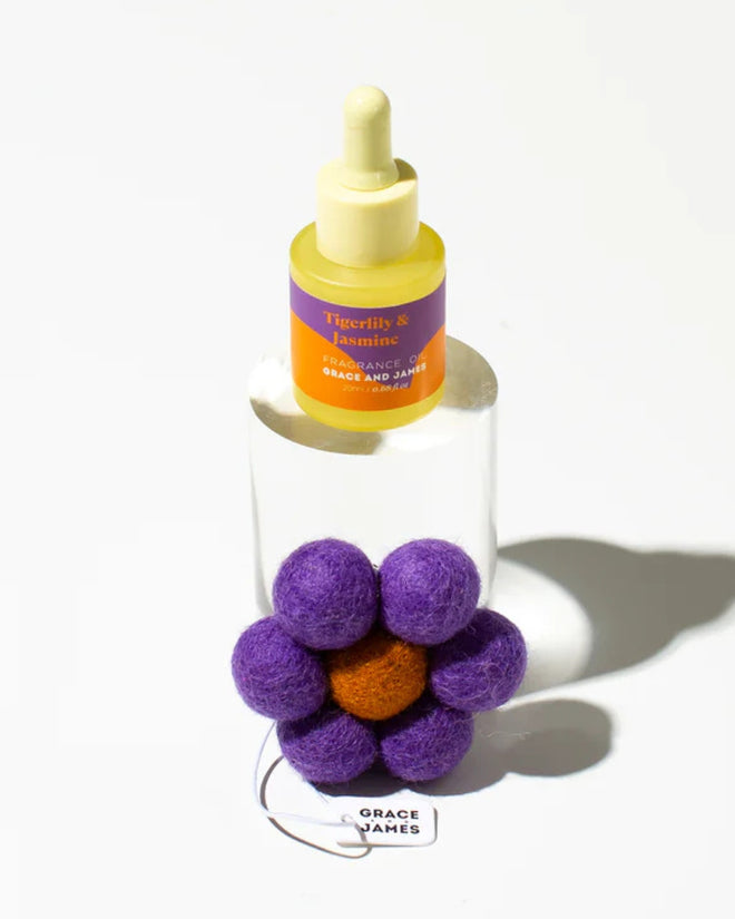 Grace and James Felt Flower Air Freshener Tigerlily & Jasmine