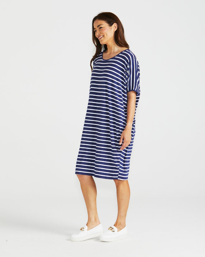 Betty Basics Maui Dress Parisian Stripe