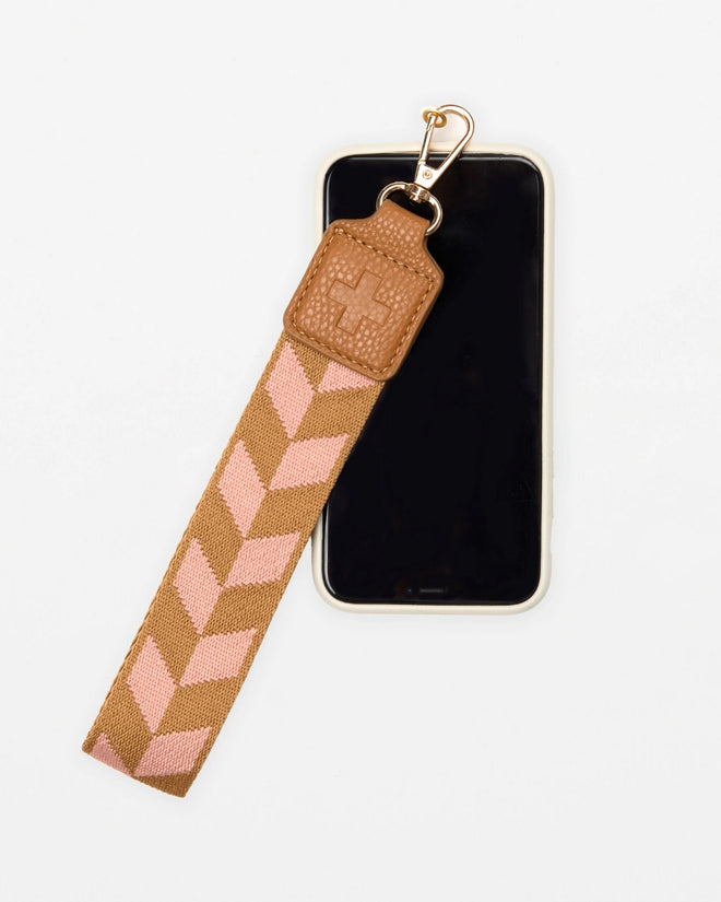 Stella and Gemma Phone Wrist Strap Tan Blush