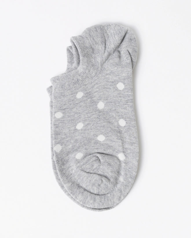 Stella and Gemma Socks Grey with Cream Spots