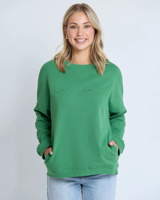 Stella and Gemma Newport Pocket Sweatshirt Basil Green