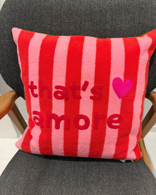 That's Amore Cushion Orange Pink Stripe