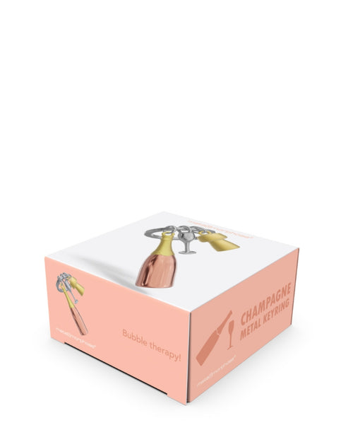 Metalmorphose Champagne Bottle Rose Keychain
