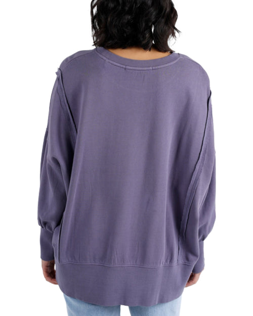 Elm Oversized Crew Sweatshirt Purple