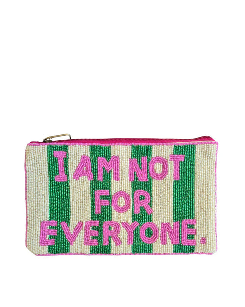 Zoda Beaded Clutch Purse I Am Not For Everyone Green Pink
