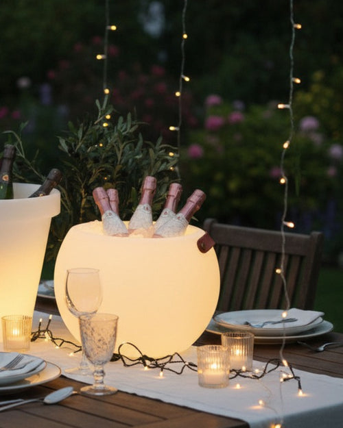 Luna LED Light Up Outdoor Wine Bucket Round