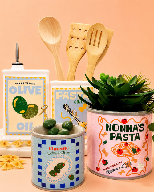 Nonna's Pasta Can Planter Pink 12cm