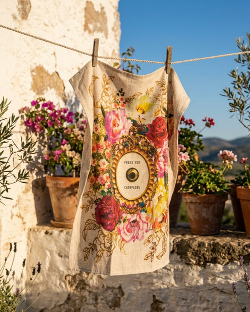 Press for Champagne Pure Linen Tea Towel