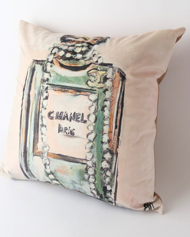 Art Cushion Velvet Chanel Pearls