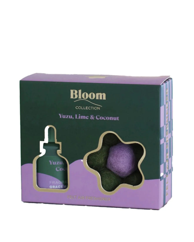Grace and James Felt Flower Air Freshener Yuzu Lime & Coconut