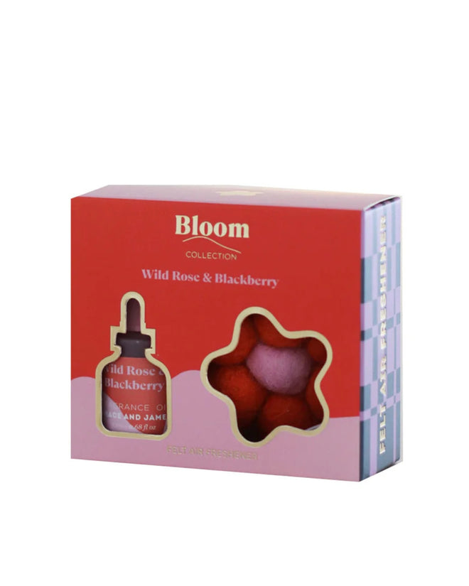 Grace and James Felt Flower Air Freshener Wild Rose & Blackberry