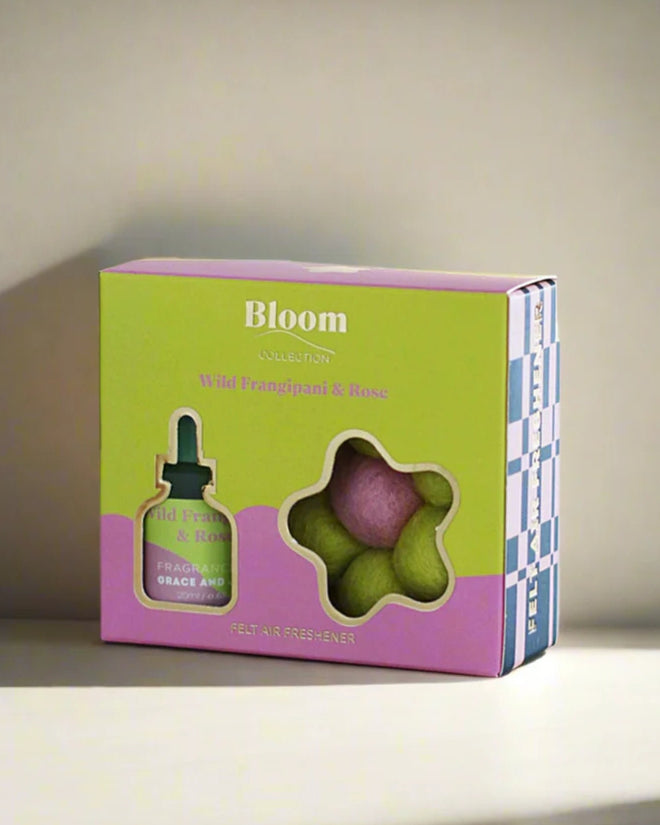 Grace and James Felt Flower Air Freshener Wild Frangipani & Rose