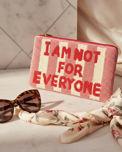 Zoda Beaded Purse I Am Not For Everyone Red Cream