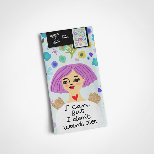 I Can, But I Don't Want To Grumpy Angel Dish Towel