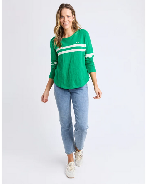 Elm Adora Long Sleeve Tee Pine Green