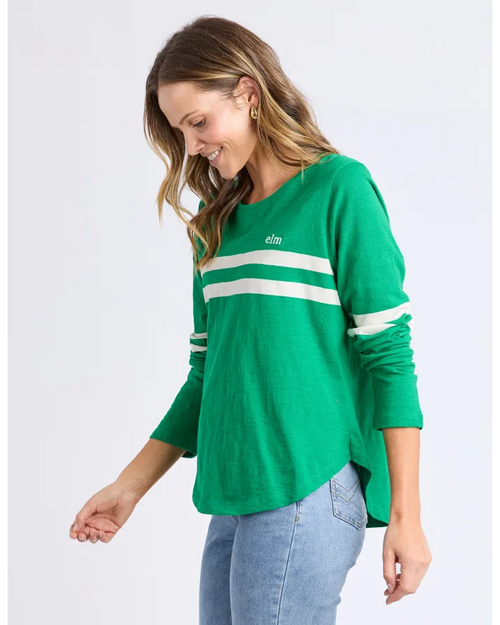 Elm Adora Long Sleeve Tee Pine Green