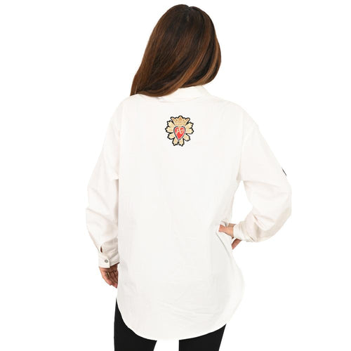 PREORDER - Palm Cove Julia Shirt Crowned Bee White DUE MID JUNE