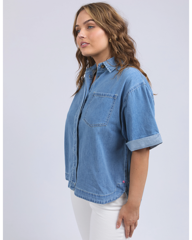 Elm Annika Short Sleeve Denim Shirt