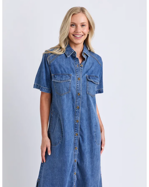 Elm Ayla Denim Midi Dress