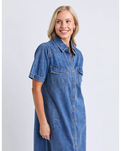 Elm Ayla Denim Midi Dress