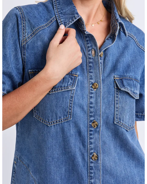 Elm Ayla Denim Midi Dress