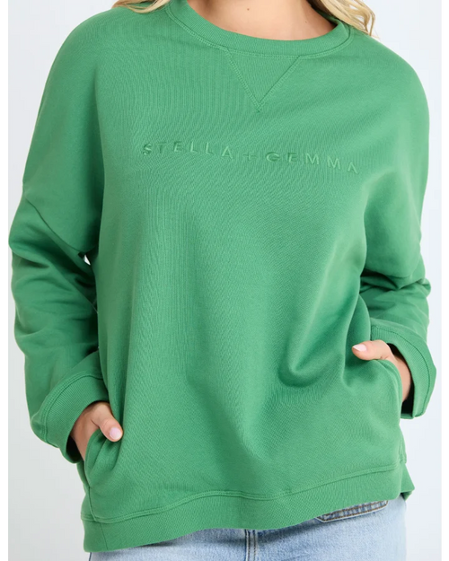 Stella and Gemma Newport Pocket Sweatshirt Basil Green
