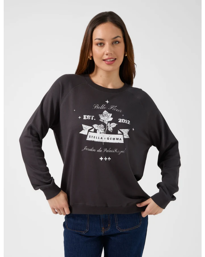 Stella and Gemma Classic Sweatshirt Cracked Rose Aged Black