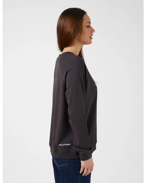 Stella and Gemma Classic Sweatshirt Cracked Rose Aged Black