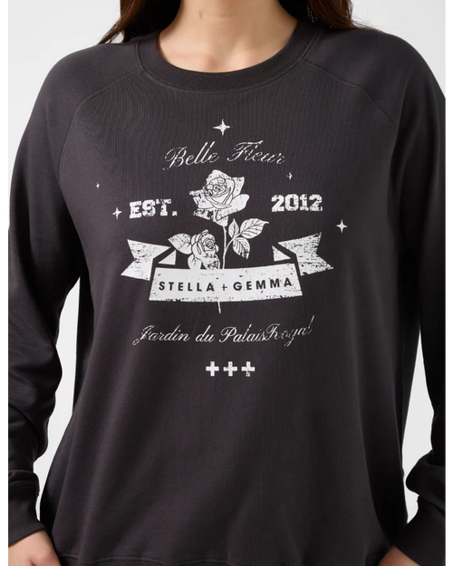 Stella and Gemma Classic Sweatshirt Cracked Rose Aged Black