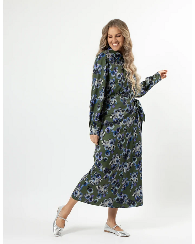 Stella and Gemma Bianca Blurred Blooms Lime Dress