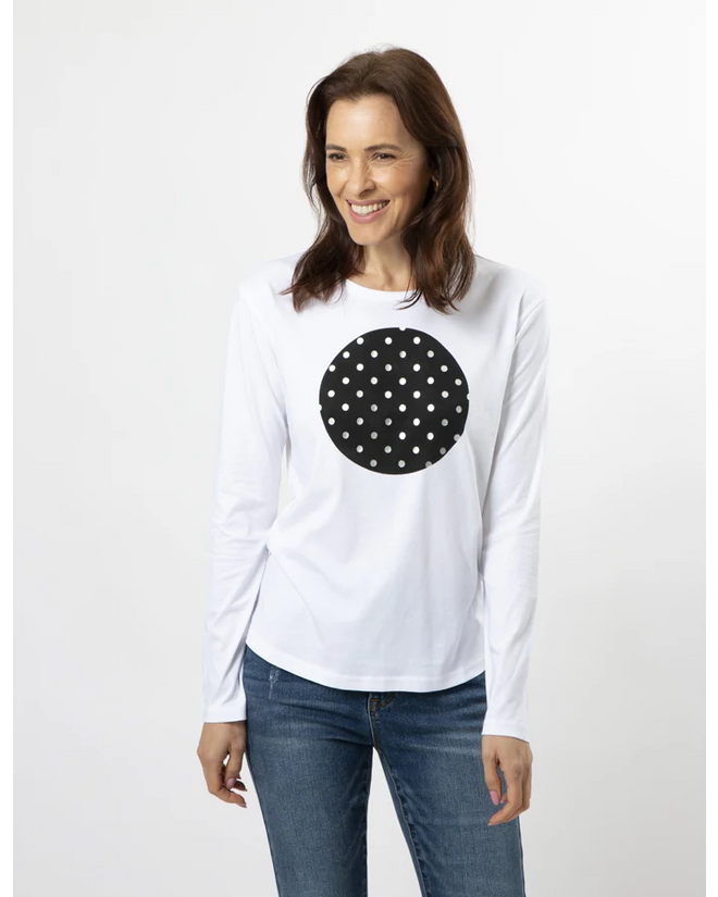 PRESALE - Stella and Gemma White Black Pearl Long Sleeve T Shirt DUE MARCH
