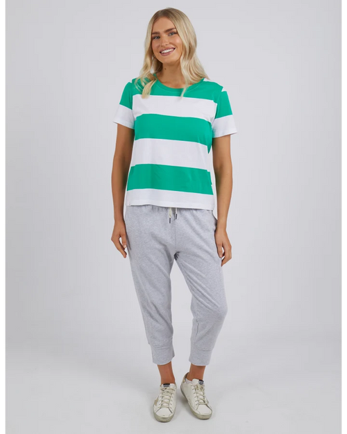 Elm Block Stripe Tee Bright Green