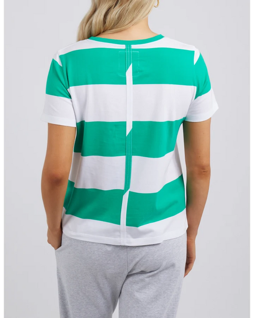 Elm Block Stripe Tee Bright Green
