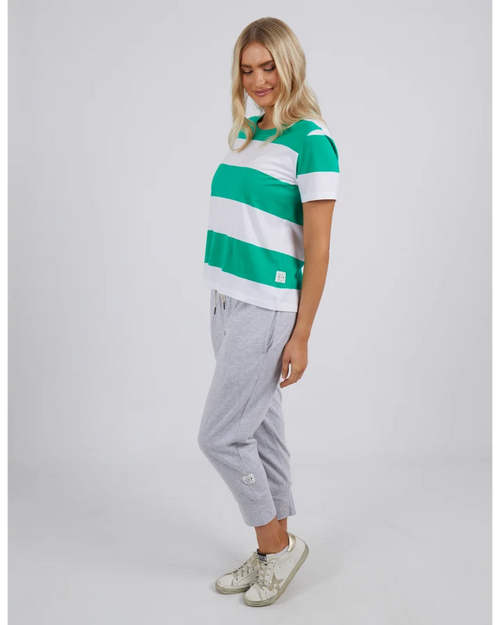 Elm Block Stripe Tee Bright Green