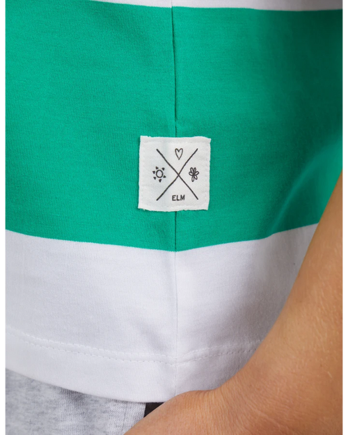 Elm Block Stripe Tee Bright Green