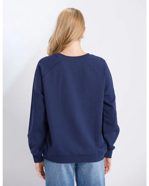 Stella and Gemma Classic Sweatshirt Navy Leopard Cross Pink Stripe